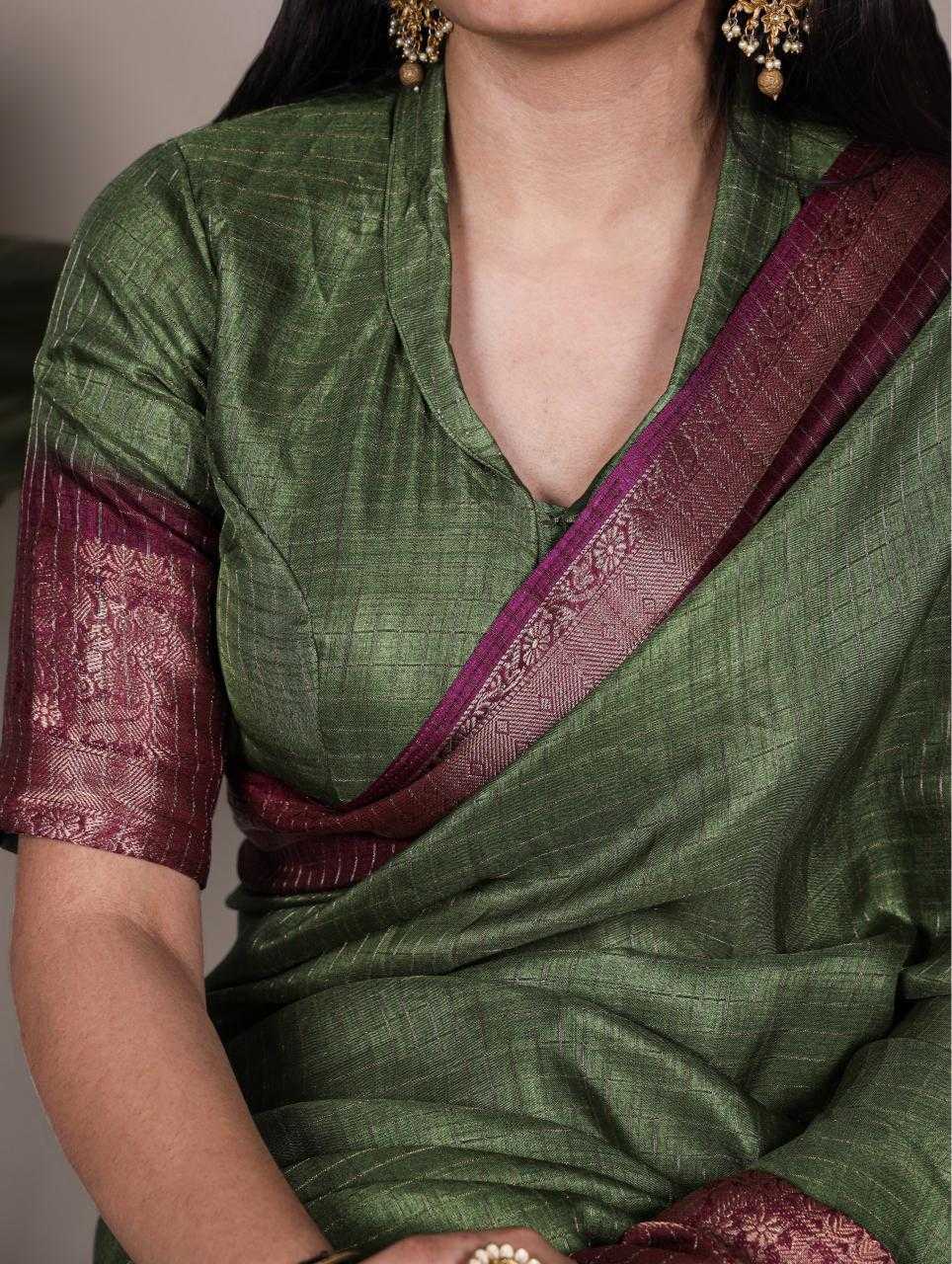 Kota Chex  Zari Border Traditional Sarees