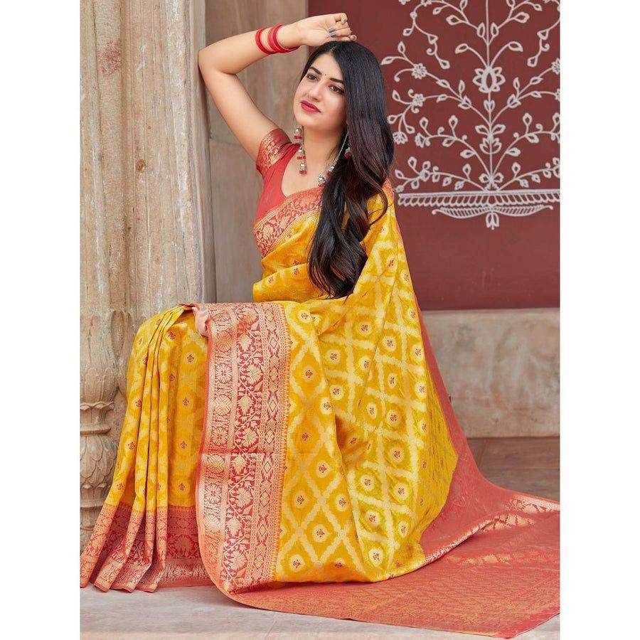Lichi Silk Designer Jacquard Saree - MYLUXURY LANE ENTERPRISE