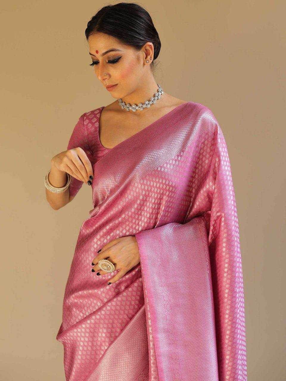 Lichi Silk Designer Indian Jacquard Saree - MYLUXURY LANE ENTERPRISE
