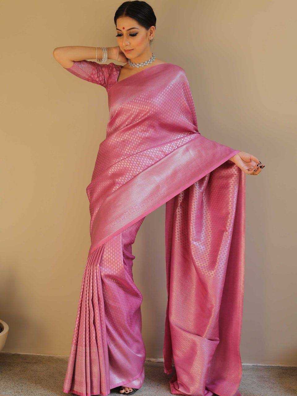 Lichi Silk Designer Indian  Jacquard Saree