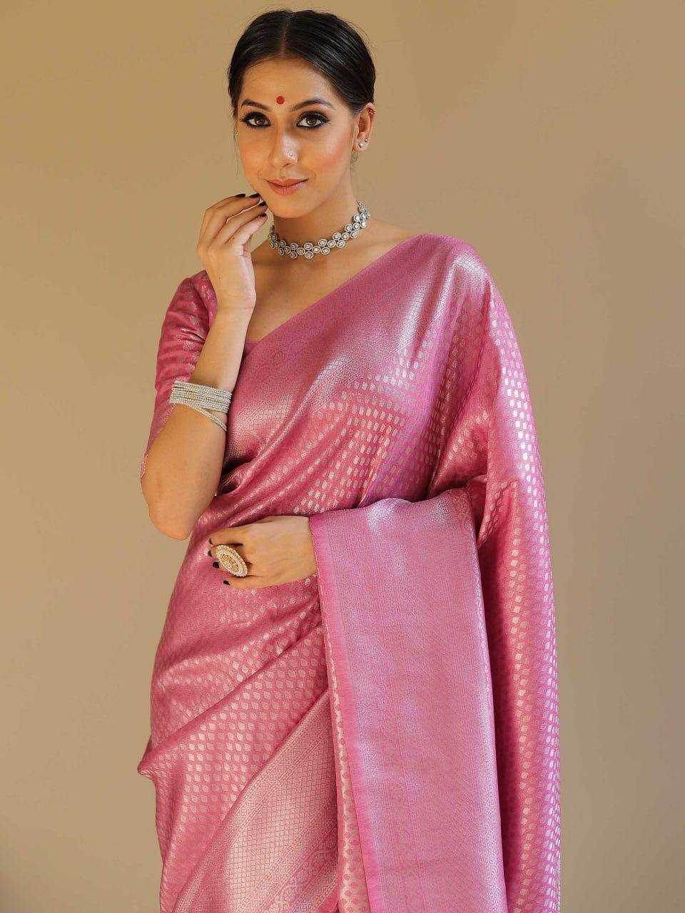 Lichi Silk Designer Indian Jacquard Saree - MYLUXURY LANE ENTERPRISE