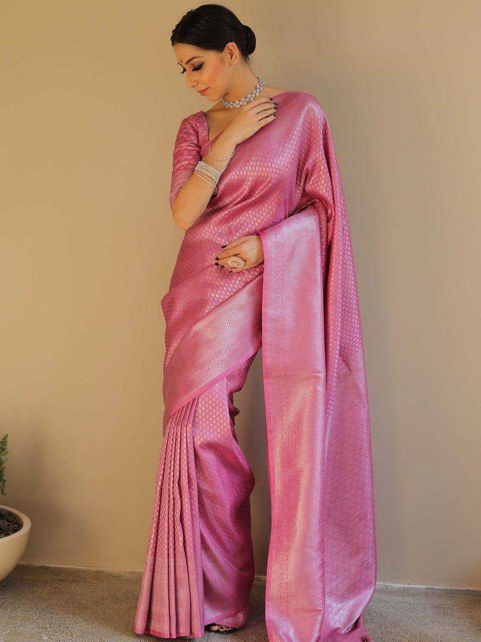 Lichi Silk Designer Indian  Jacquard Saree