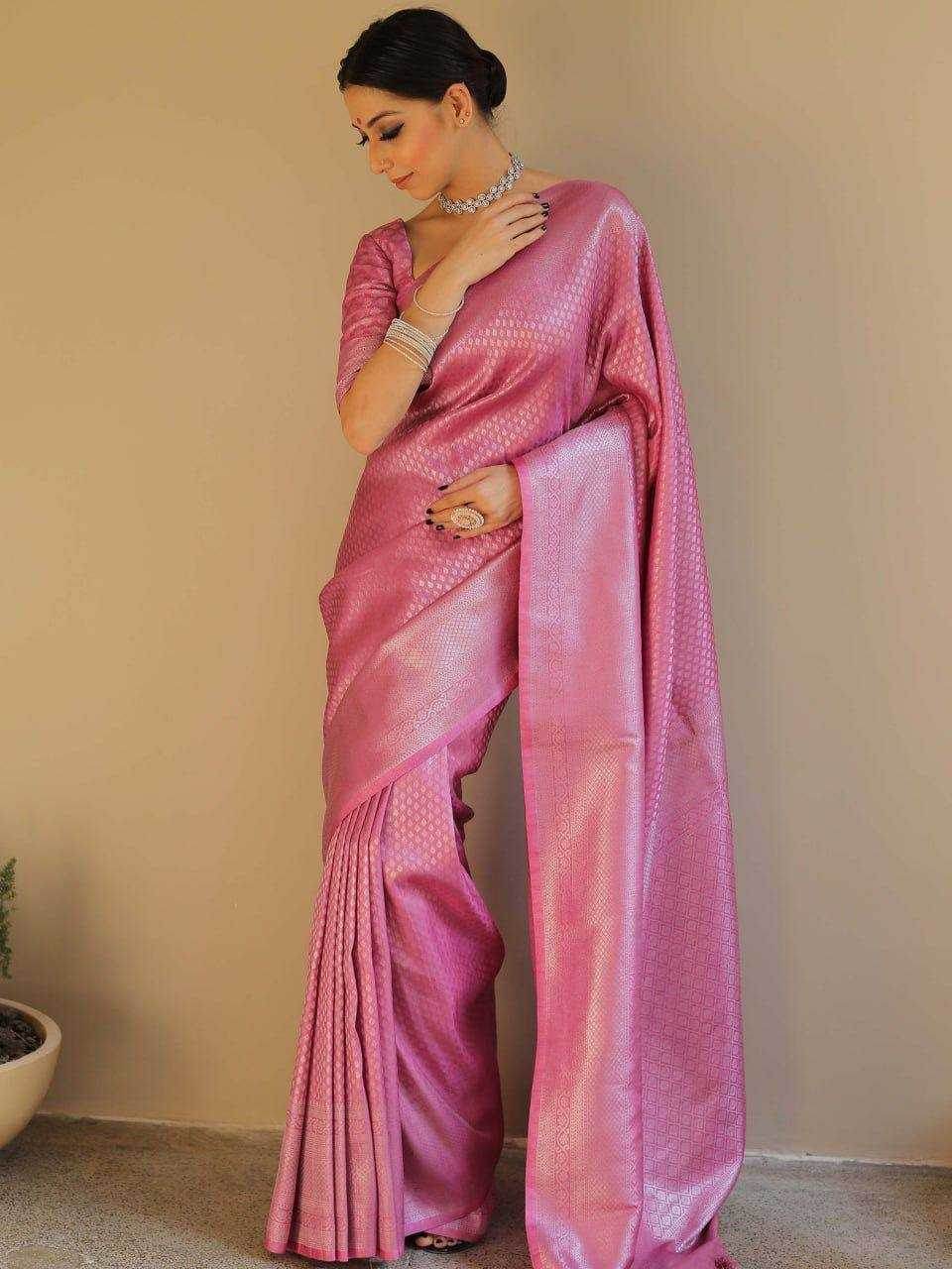 Lichi Silk Designer Indian Jacquard Saree - MYLUXURY LANE ENTERPRISE