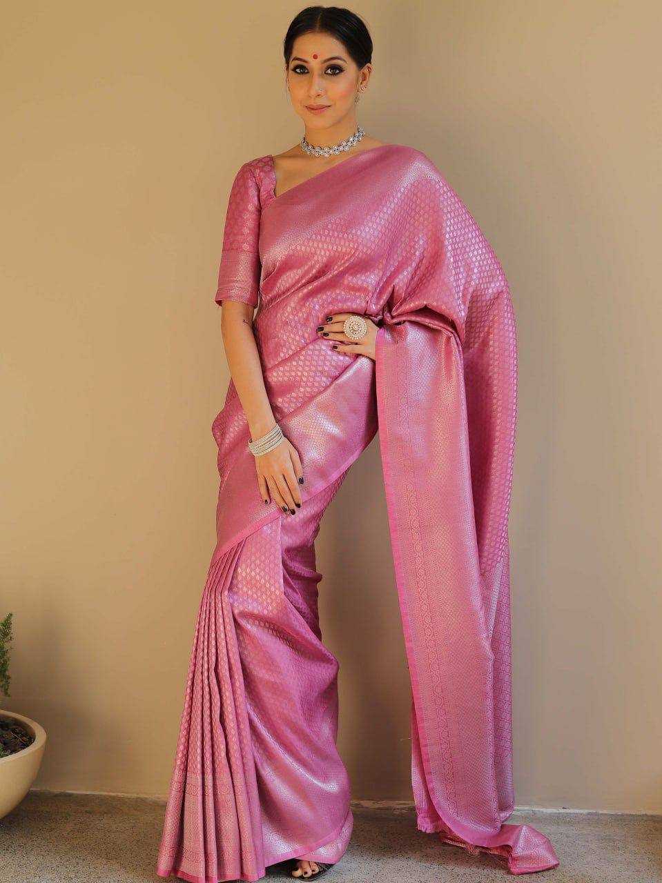 Lichi Silk Designer Indian  Jacquard Saree