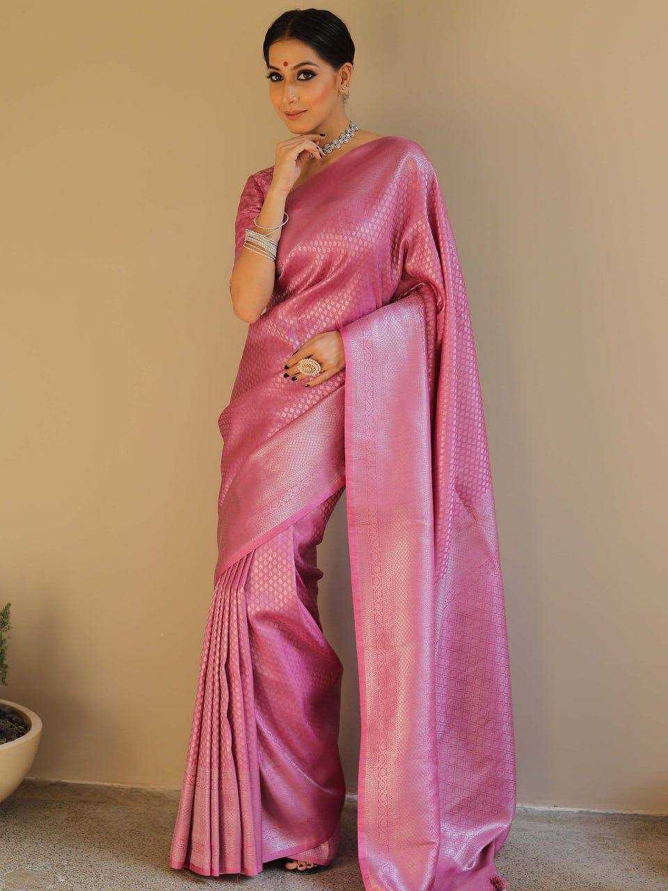 Lichi Silk Designer Indian  Jacquard Saree