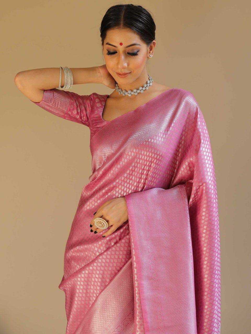 Lichi Silk Designer Indian  Jacquard Saree
