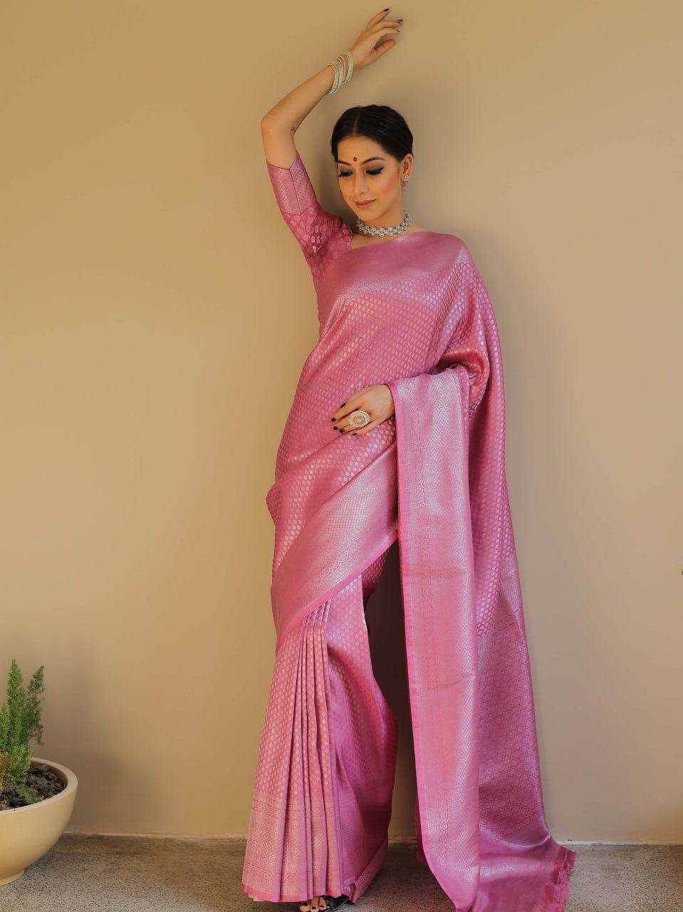 Lichi Silk Designer Indian Jacquard Saree - MYLUXURY LANE ENTERPRISE