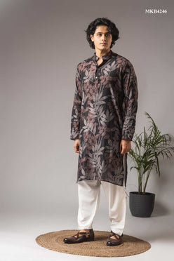 Linen Embroidered Kurta Pajama
