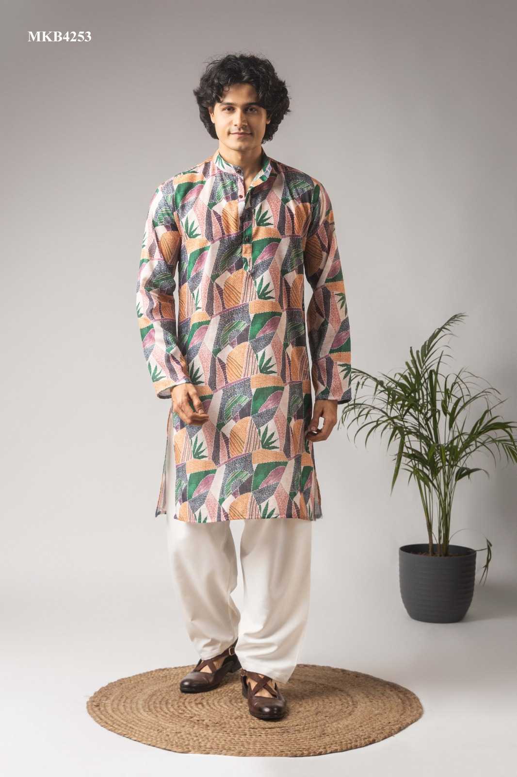 Linen Embroidered Kurta Pajama
