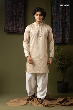 Linen Embroidered Kurta Pajama