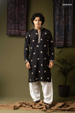 Linen Embroidered Kurta Pajama
