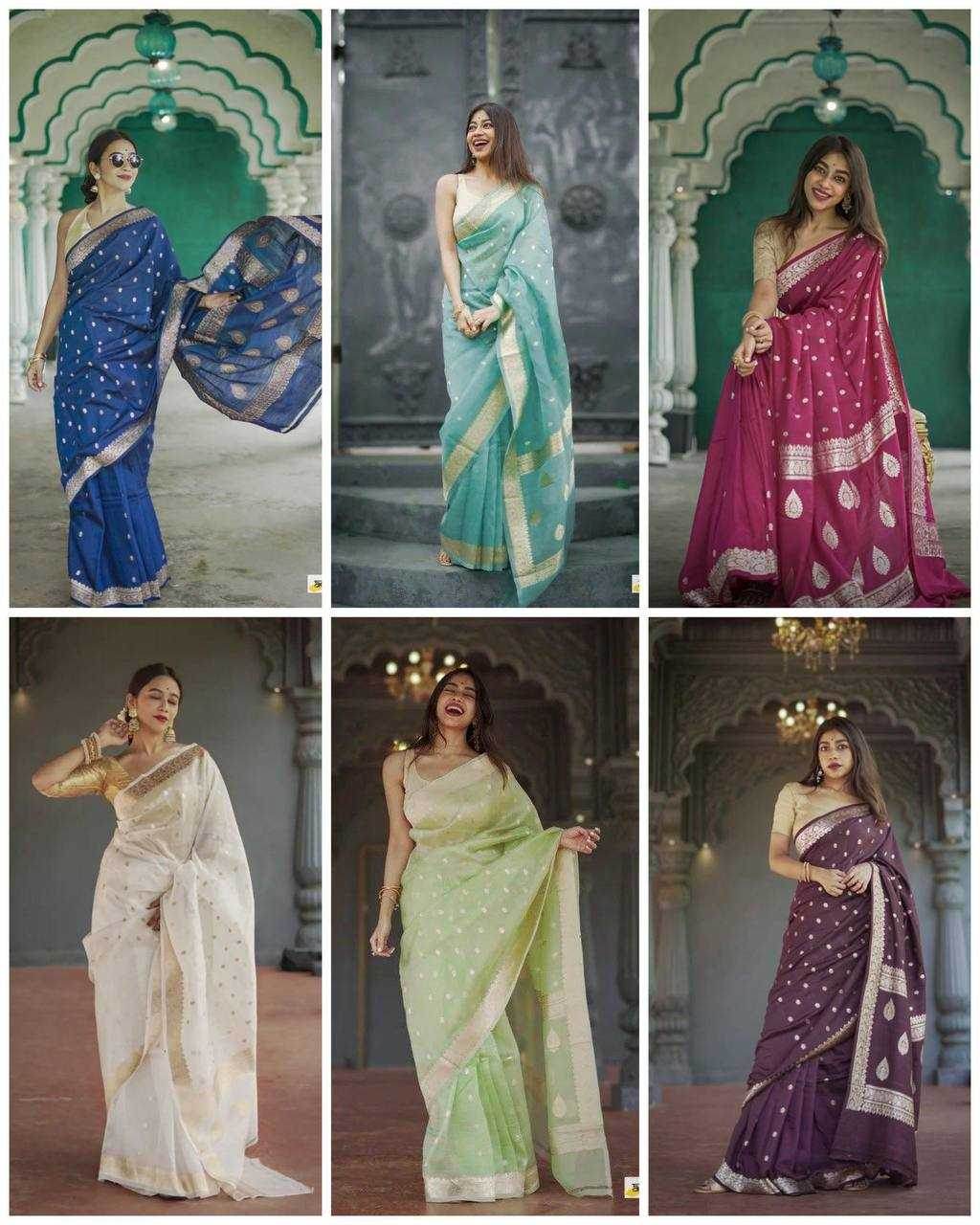 Linen Jacquard Saree - MYLUXURY LANE ENTERPRISE