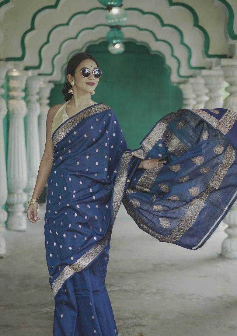 Linen Jacquard Saree - MYLUXURY LANE ENTERPRISE