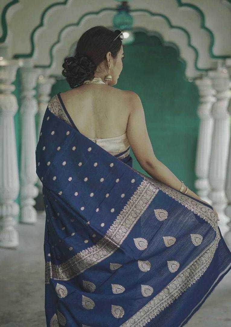 Linen Jacquard Saree - MYLUXURY LANE ENTERPRISE