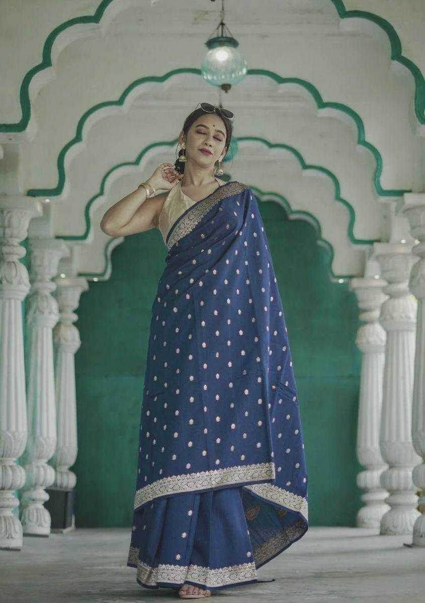 Linen Jacquard Saree - MYLUXURY LANE ENTERPRISE