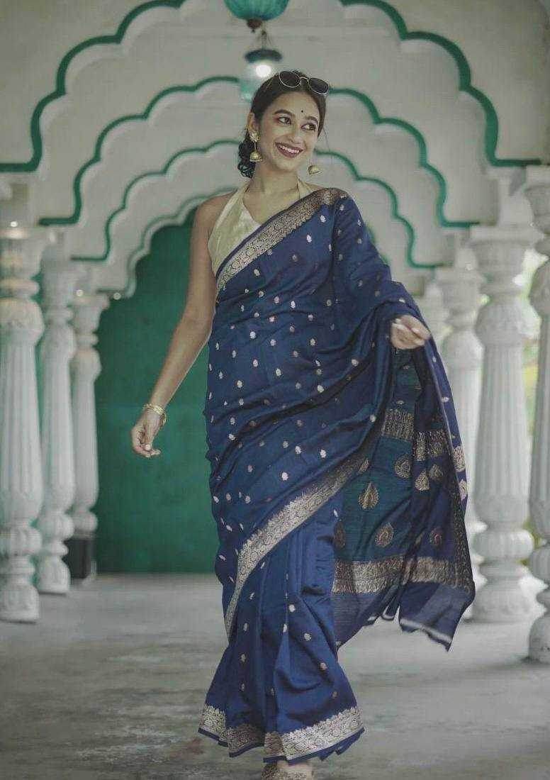 Linen Jacquard Saree - MYLUXURY LANE ENTERPRISE