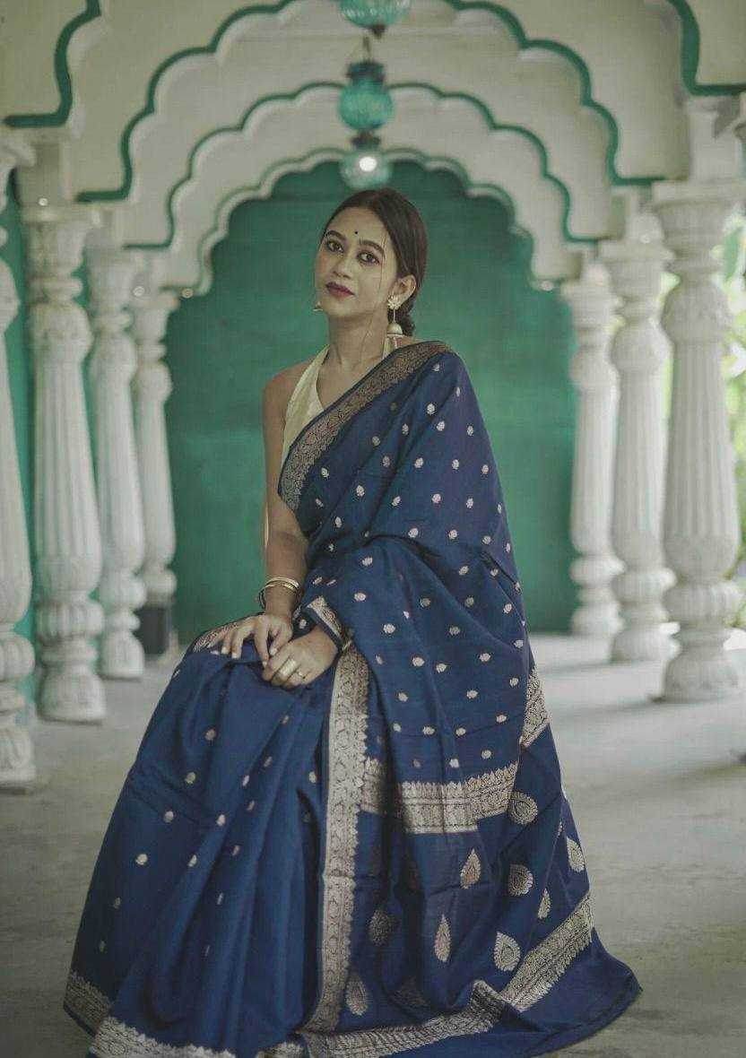 Linen Jacquard Saree - MYLUXURY LANE ENTERPRISE