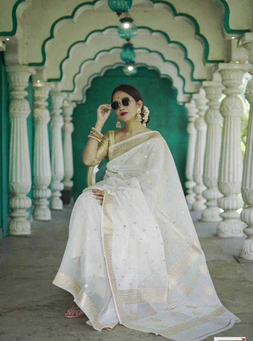 Linen Jacquard Saree - MYLUXURY LANE ENTERPRISE