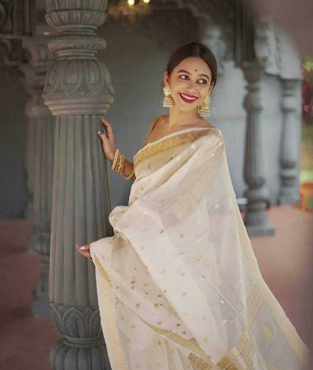 Linen Jacquard Saree - MYLUXURY LANE ENTERPRISE