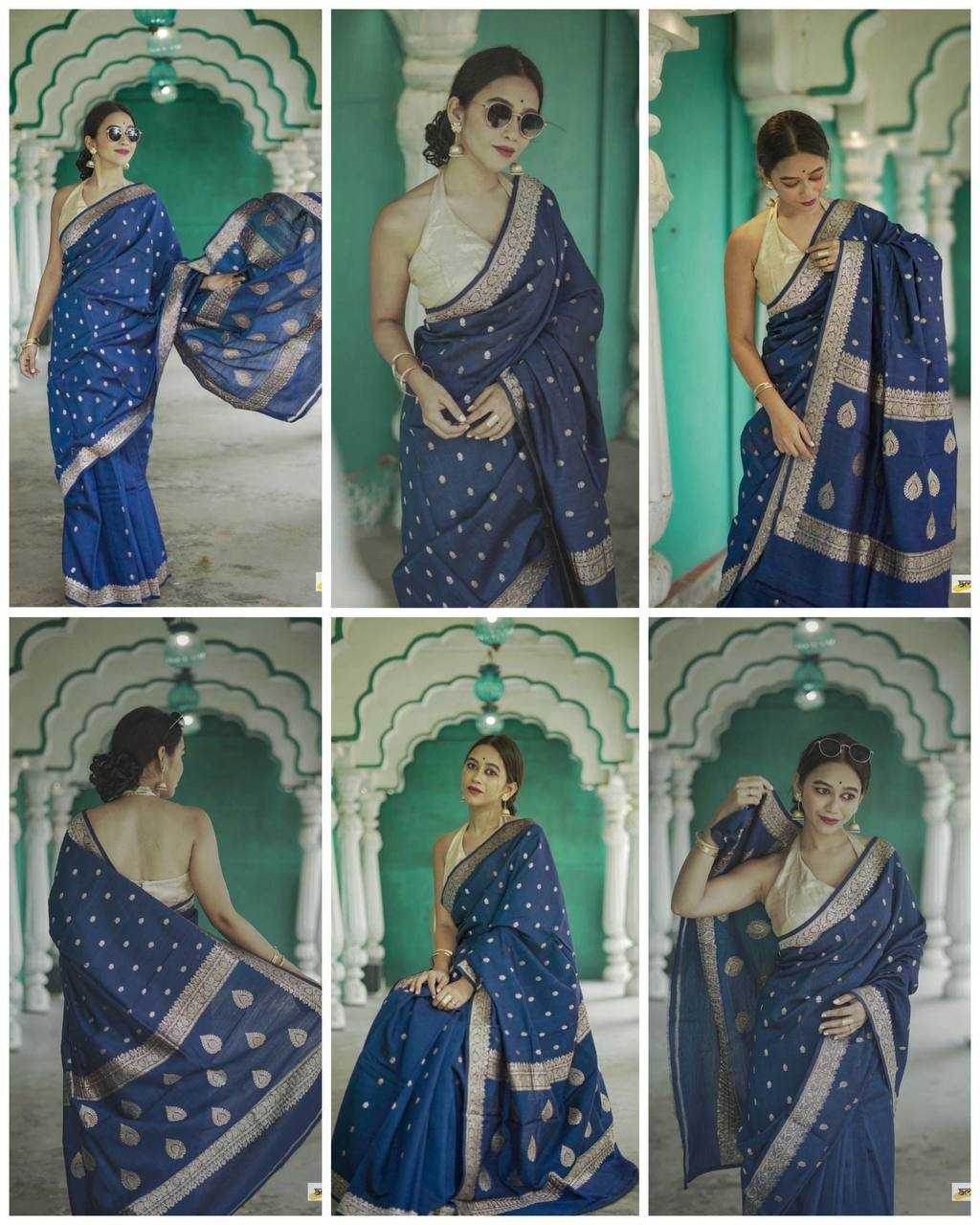Linen Jacquard Saree - MYLUXURY LANE ENTERPRISE
