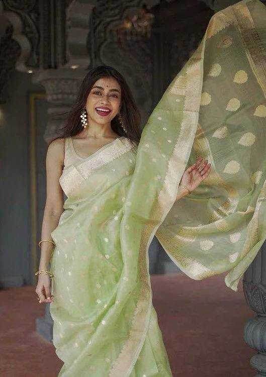 Linen Jacquard Saree - MYLUXURY LANE ENTERPRISE