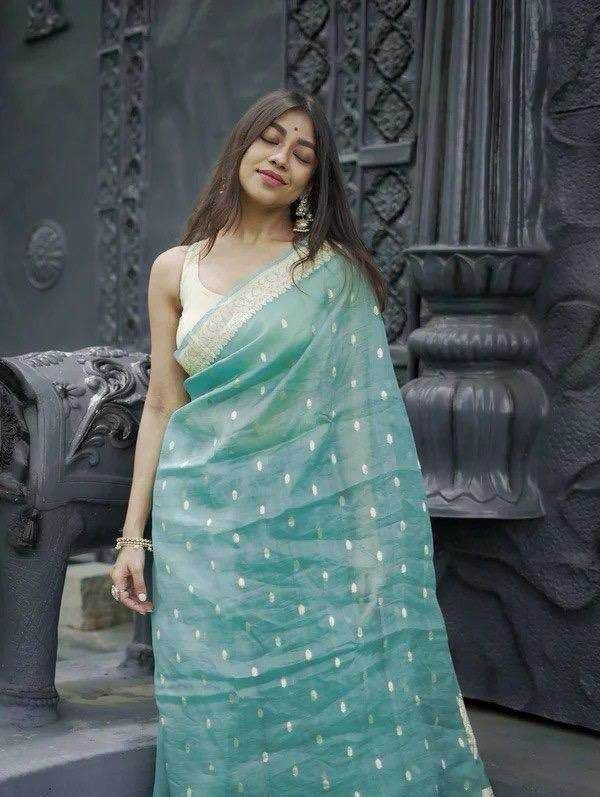 Linen Jacquard Saree - MYLUXURY LANE ENTERPRISE