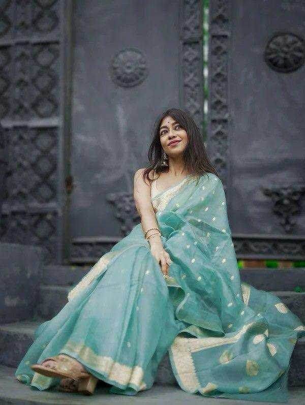 Linen Jacquard Saree - MYLUXURY LANE ENTERPRISE