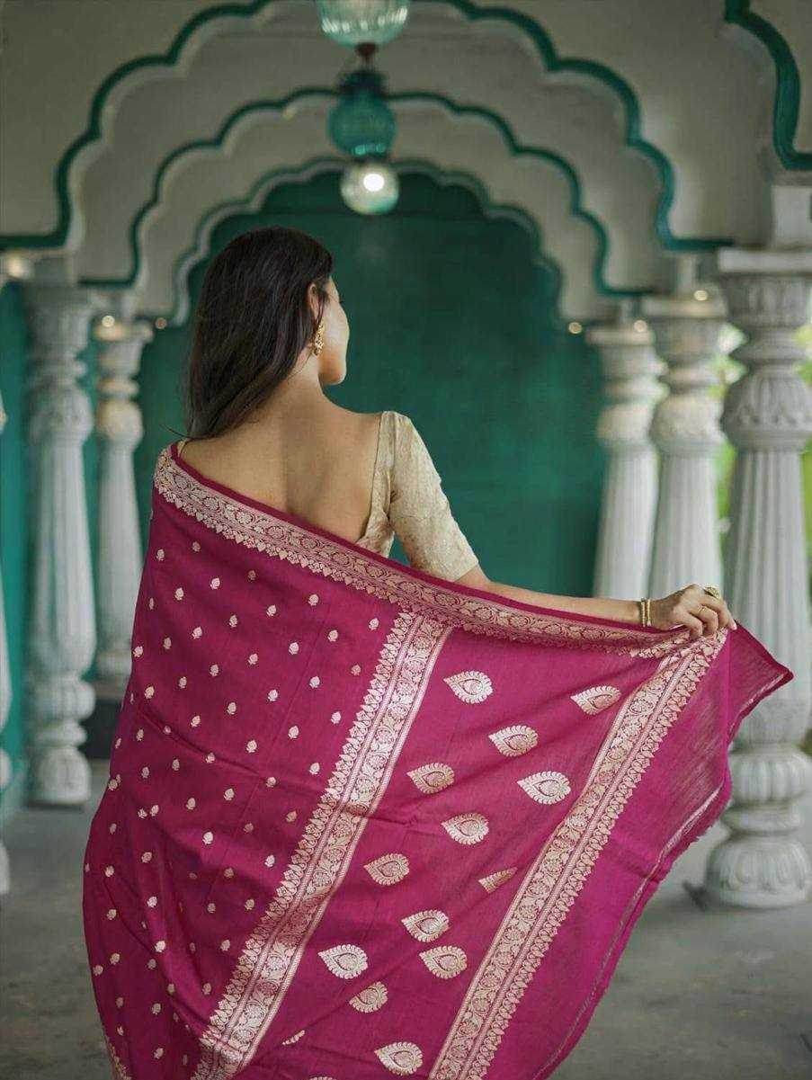 Linen Jacquard Saree - MYLUXURY LANE ENTERPRISE