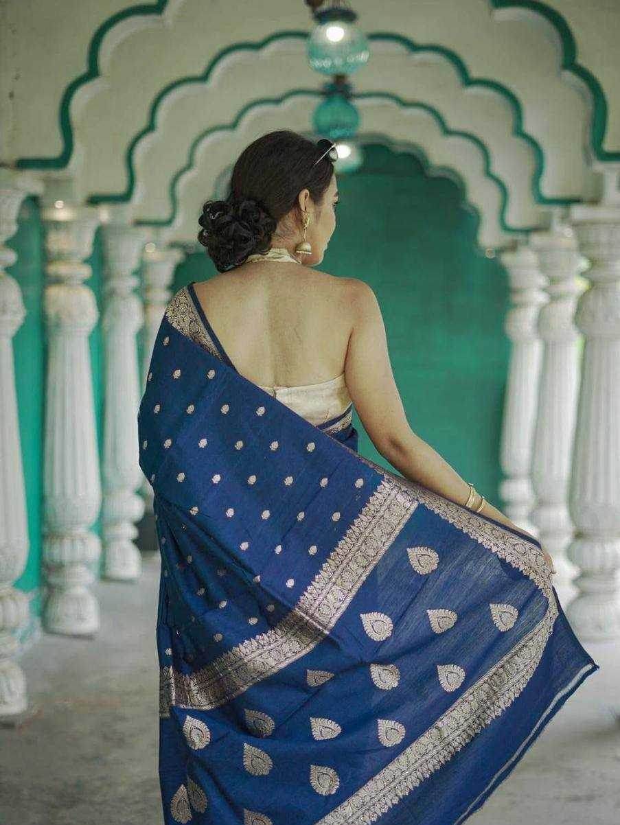Linen Jacquard Saree - MYLUXURY LANE ENTERPRISE