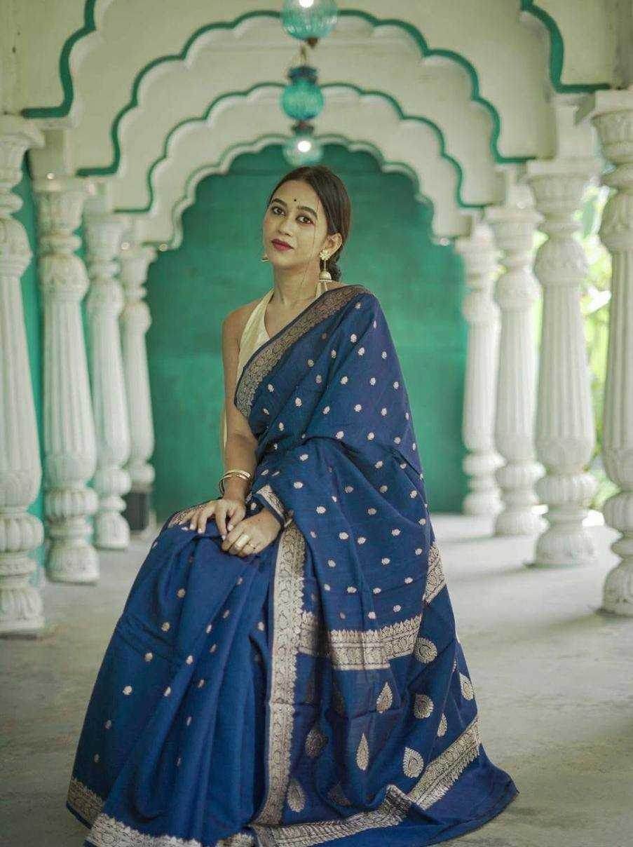 Linen Jacquard Saree - MYLUXURY LANE ENTERPRISE