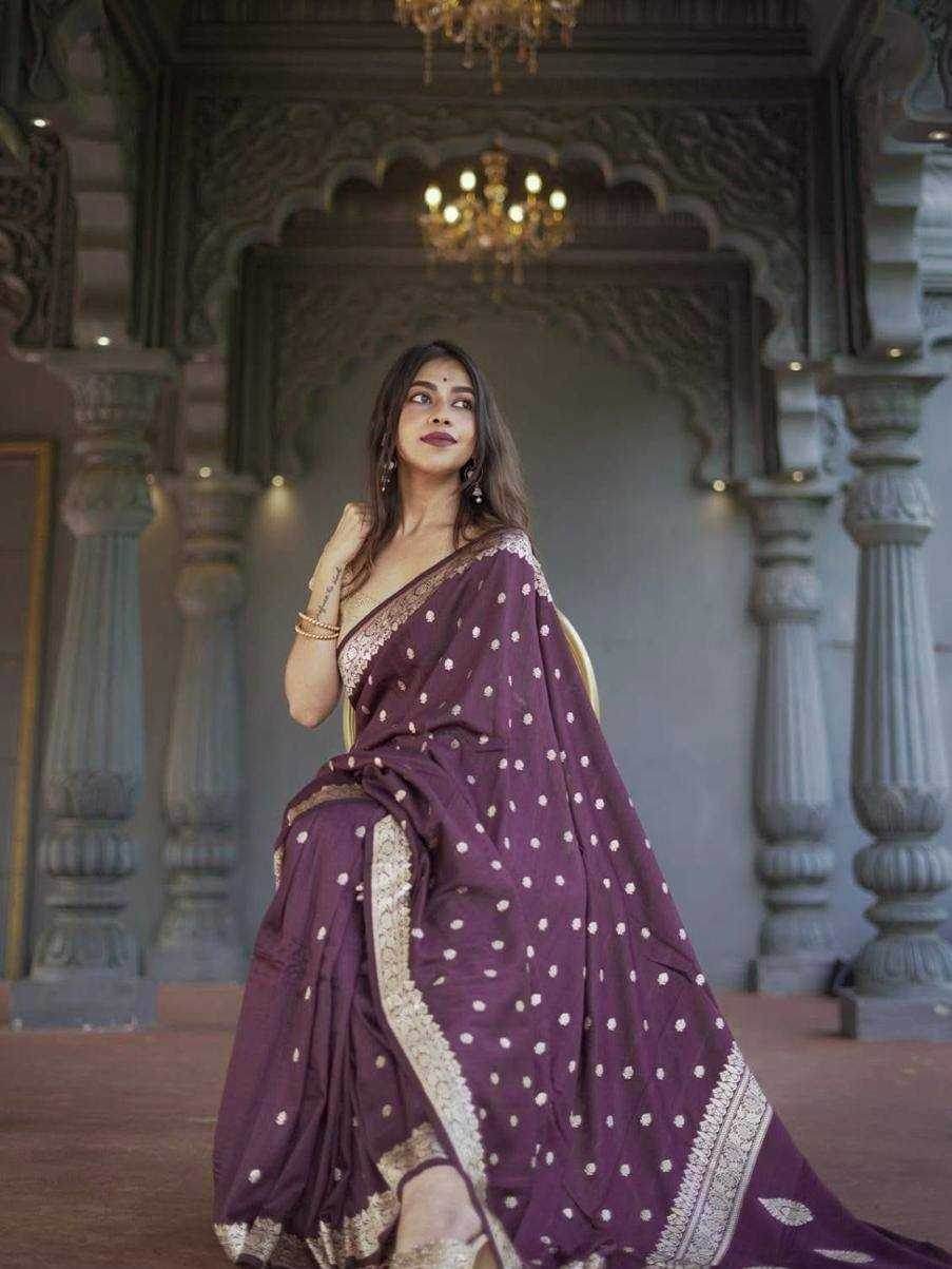 Linen Jacquard Saree - MYLUXURY LANE ENTERPRISE