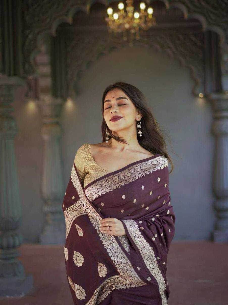 Linen Jacquard Saree - MYLUXURY LANE ENTERPRISE