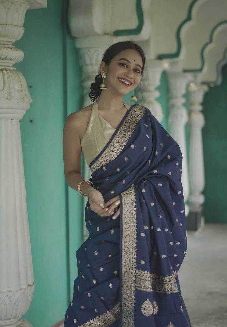 Linen Jacquard Saree - MYLUXURY LANE ENTERPRISE