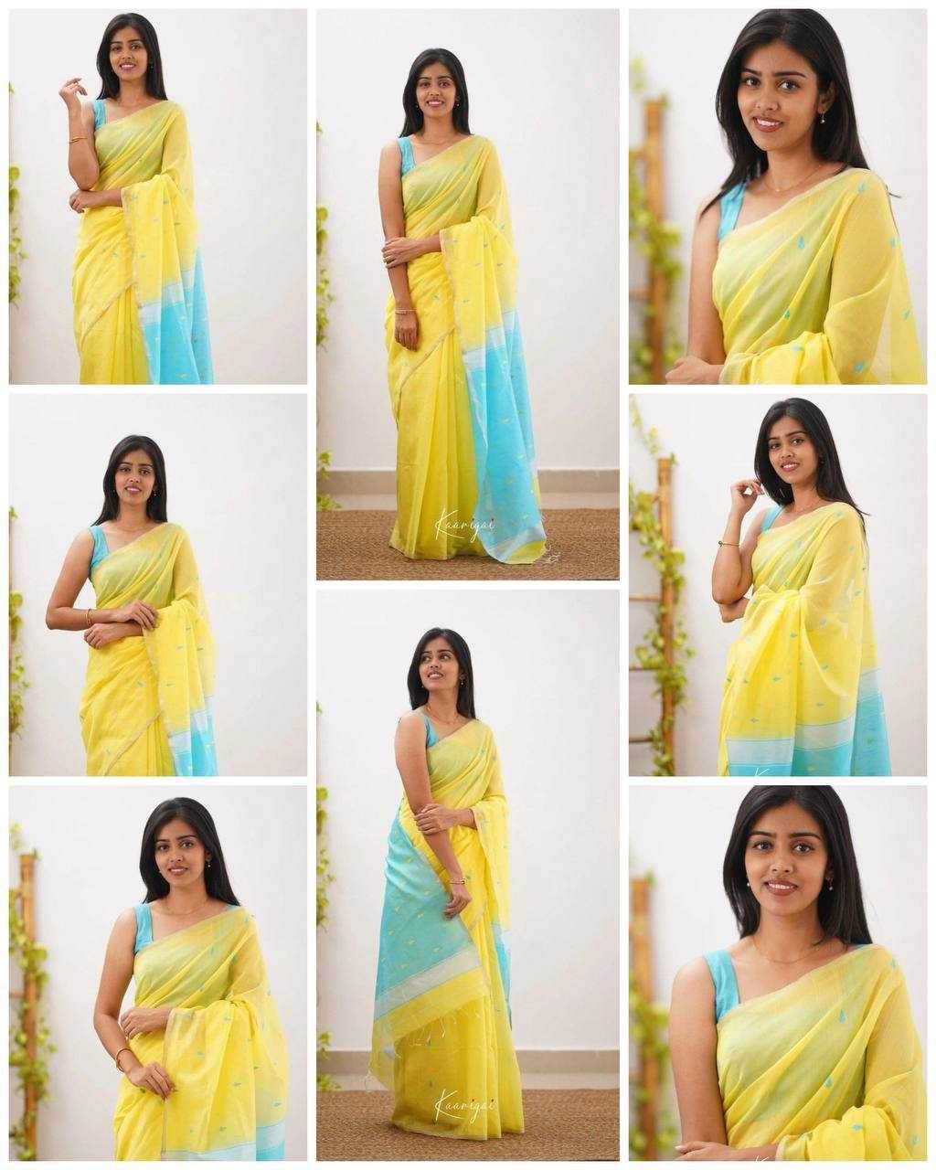 Linen Designer Printed Saree - MYLUXURY LANE ENTERPRISE