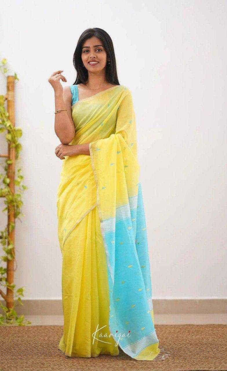 Linen Designer Printed Saree - MYLUXURY LANE ENTERPRISE