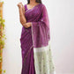 Linen Designer Printed Saree - MYLUXURY LANE ENTERPRISE