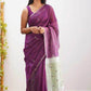 Linen Designer Printed Saree - MYLUXURY LANE ENTERPRISE