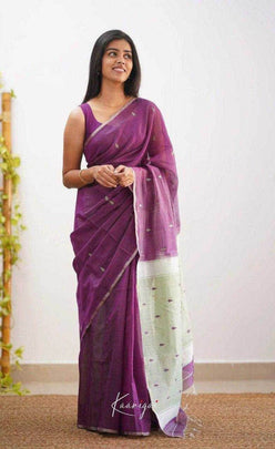 Linen Designer Printed Saree - MYLUXURY LANE ENTERPRISE