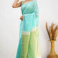 Linen Designer Printed Saree - MYLUXURY LANE ENTERPRISE
