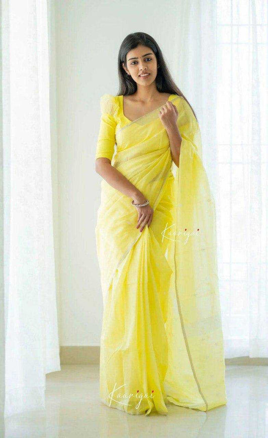 Linen  Designer  Printed Saree