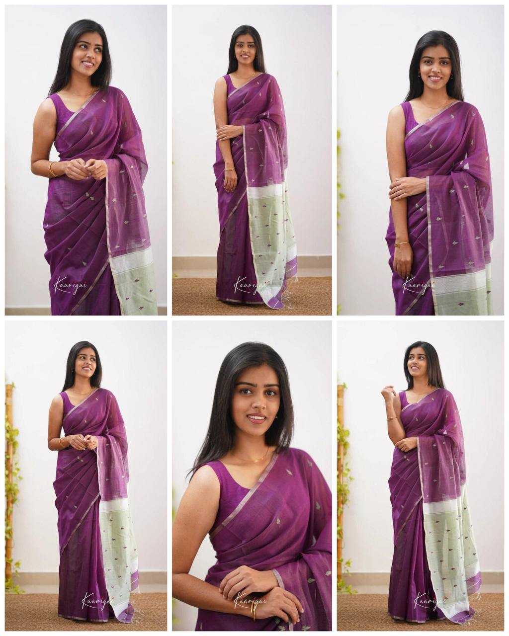 Linen  Designer  Printed Saree