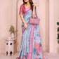 Linen Floral Printed Cotton Saree - MYLUXURY LANE ENTERPRISE