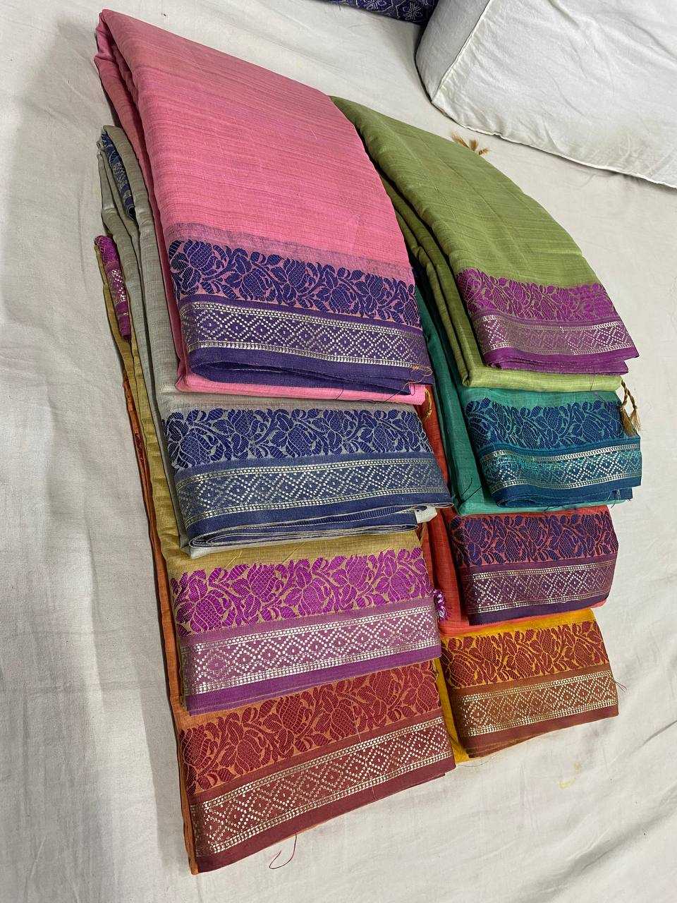Linen Silk Linen Saree With Blouse