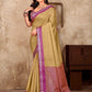 Linen Silk Linen Saree With Blouse