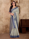 Linen Silk Linen Saree With Blouse