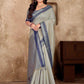 Linen Silk Linen Saree With Blouse
