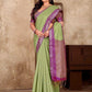 Linen Silk Linen Saree With Blouse