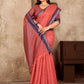 Linen Silk Linen Saree With Blouse