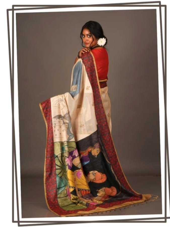 Linen  Printed Sarees  With Blouse