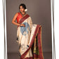 Linen  Printed Sarees  With Blouse